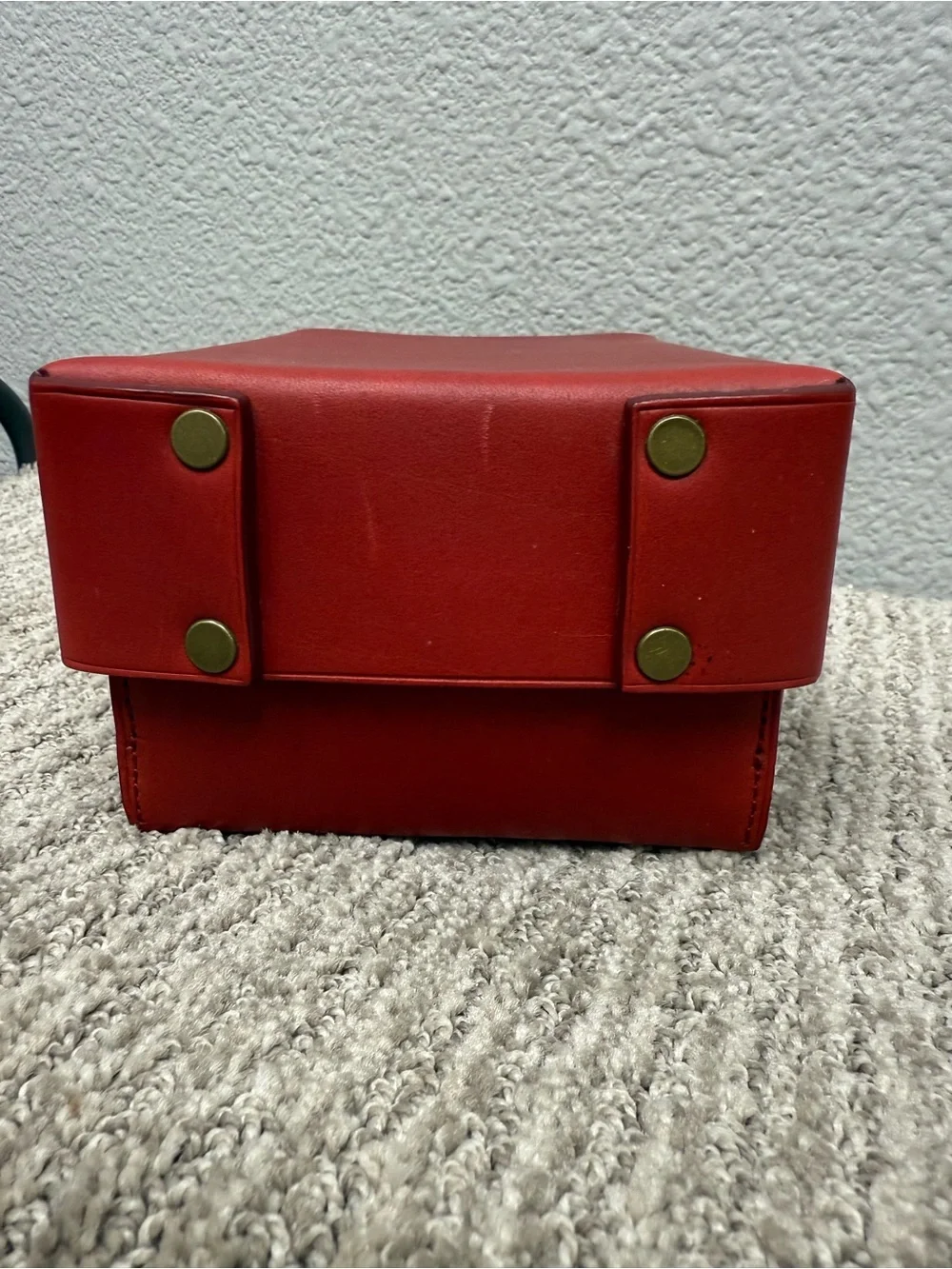 RARE Vintage Coach Bleeker Chilli Red Leather Decorative Box